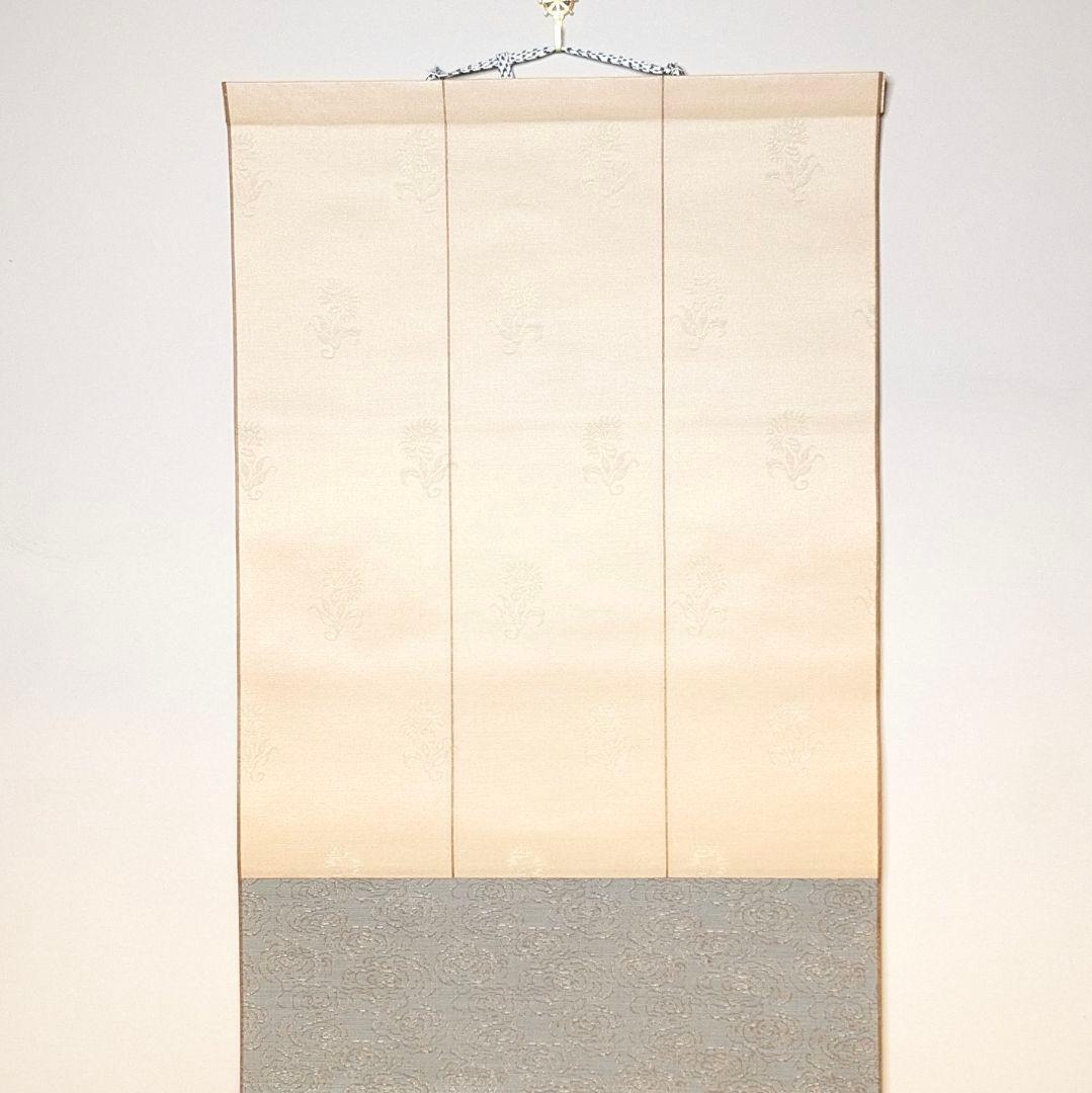 【フォロー割・新品】 色紙用掛軸　洛趣緞子　三段表装　茶道具　色紙掛け