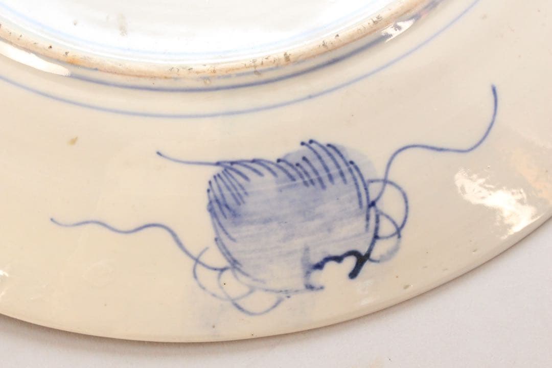 No4436 古伊万里　染錦大皿2点　赤絵　金襴手　鳳凰　花鳥　古美術　送料無料