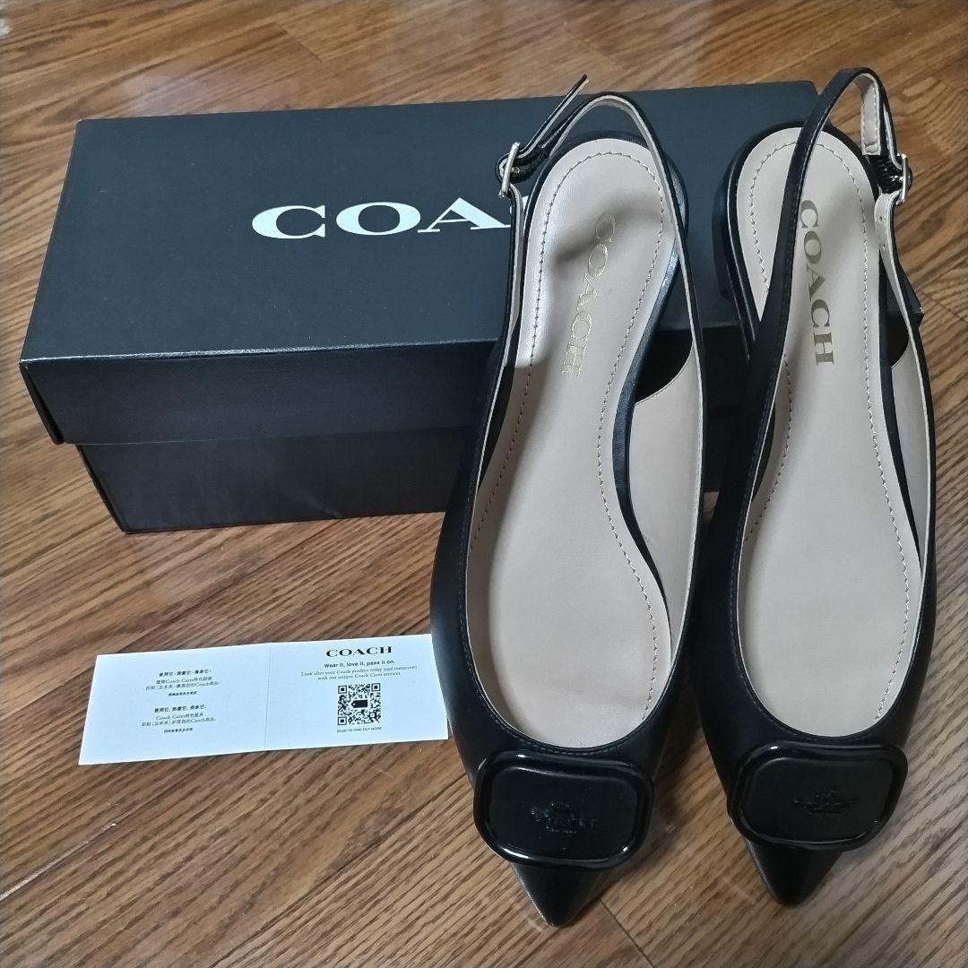 限定様箱込【コーチ】COACH♡新品♡スリングバックミュール【6】黒♡23cm