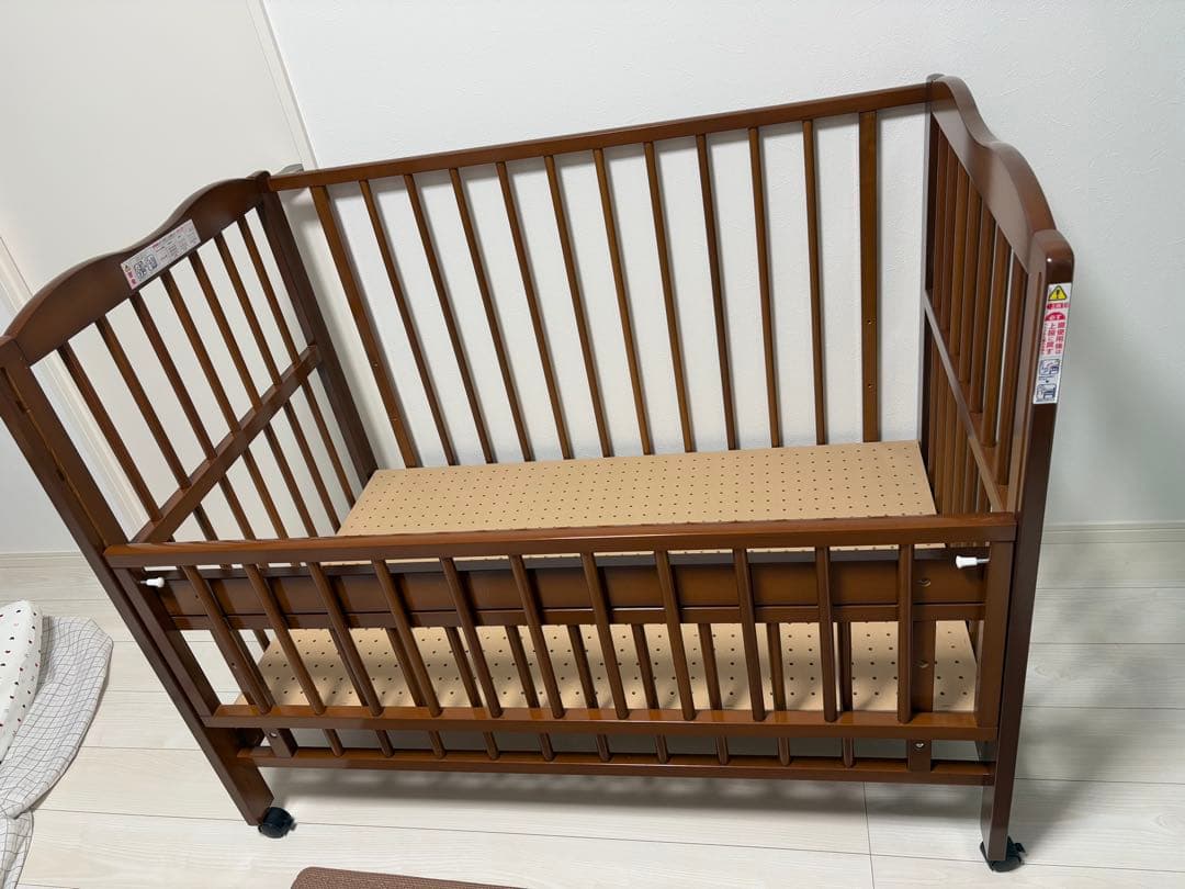 ベビーベッド レギュラーサイズ ハイタイプ 木製