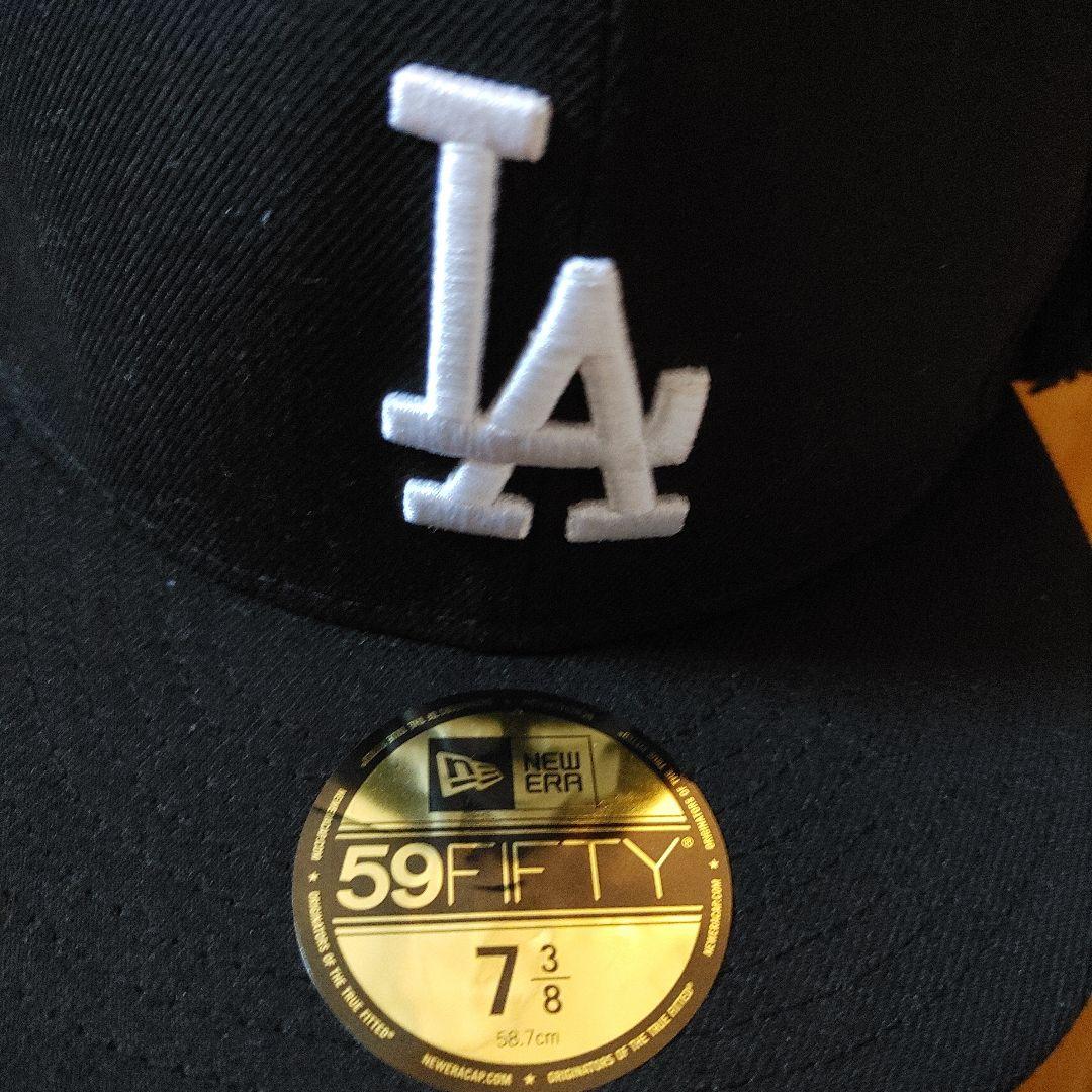 ニューエラ　ドジャース　ボア付きキャップ　ブラック