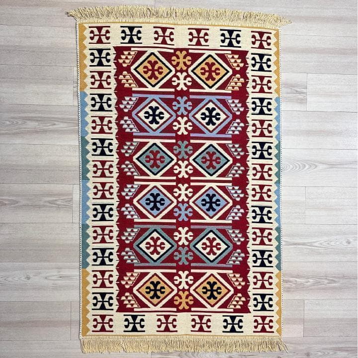 即発送‼️ トルコ製 リバーシブル ラグ キリム 絨毯 玄関マット ペルシャ絨毯