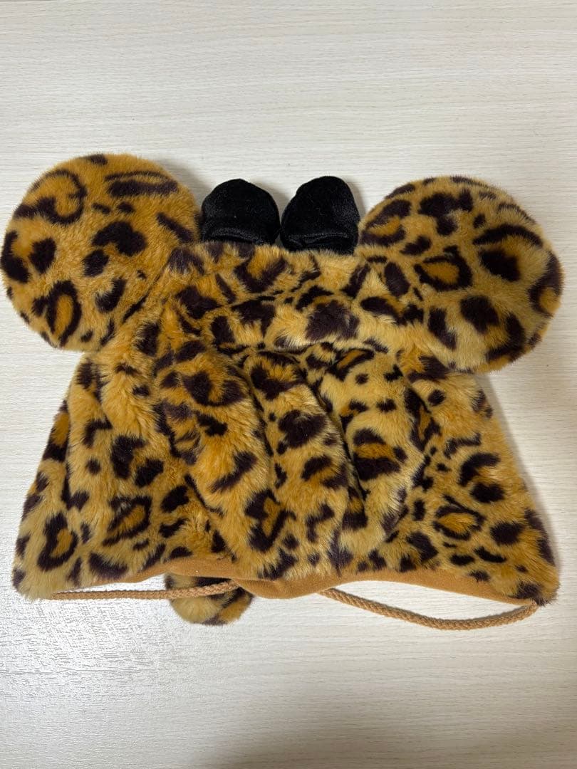 ディズニー　ファンキャップ　豹柄　茶色