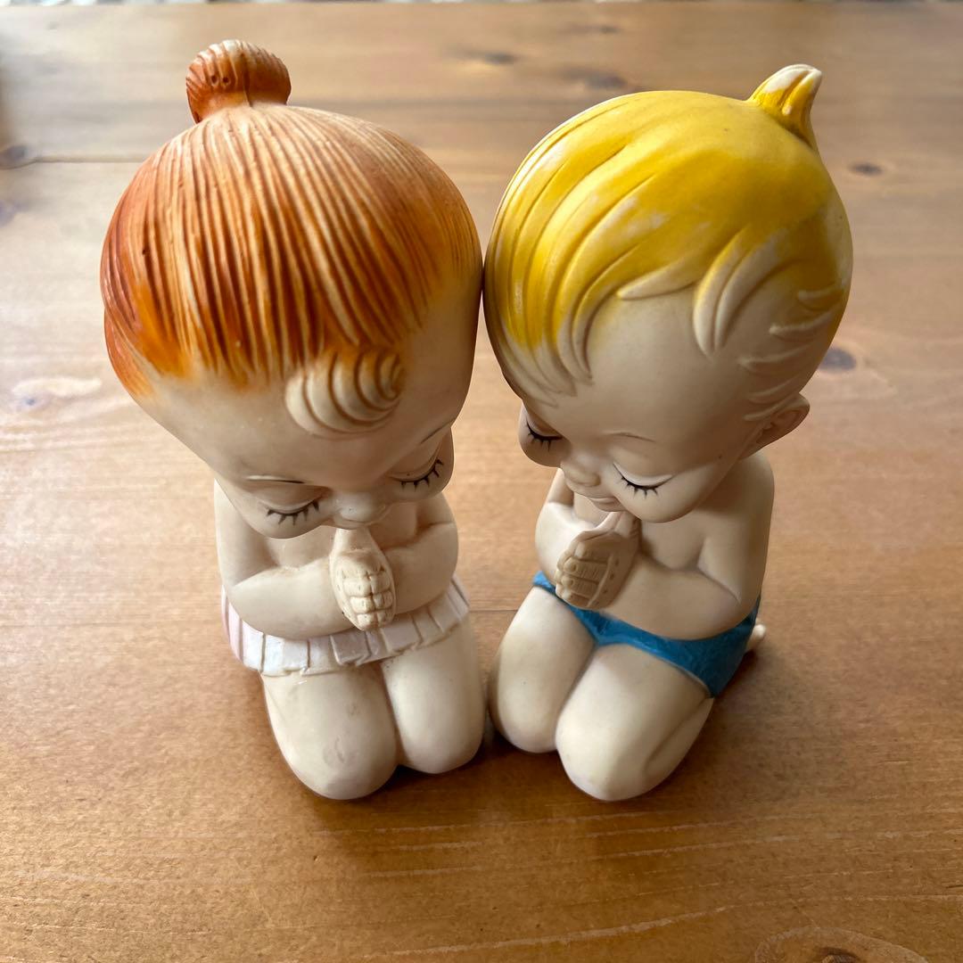 ✨アランジェイ社　ラバードール　お祈り女の子＆男の子　アメリカンビンテージ✨