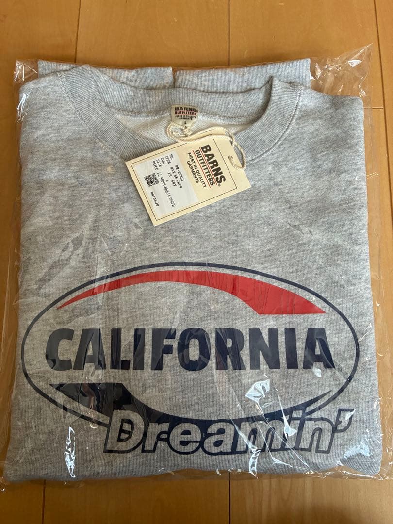 BARNS スーパーヘビーウェイト クルーネック スウェット プリント　L新品