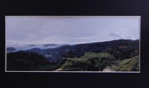 大畑稔浩、『瀬戸内海と野呂山』、希少画集より、状態良好、新品木製額・額装付