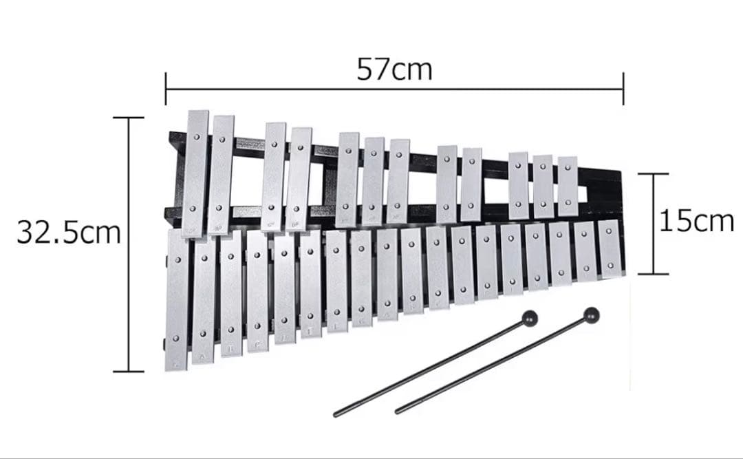 グロッケン　折りたたみ式　収納ケース付き　鉄琴