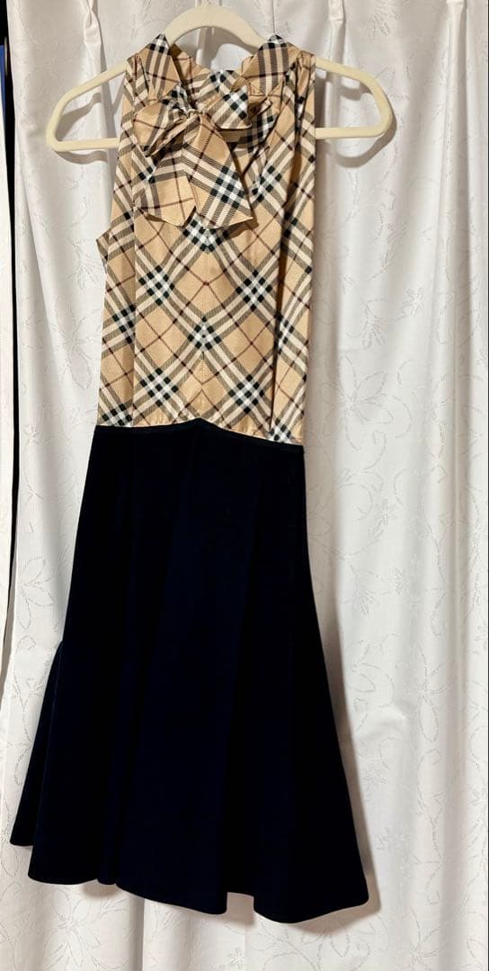Burberry バーバリー　ブルーレーベル　チェック　ワンピース　ウール 38