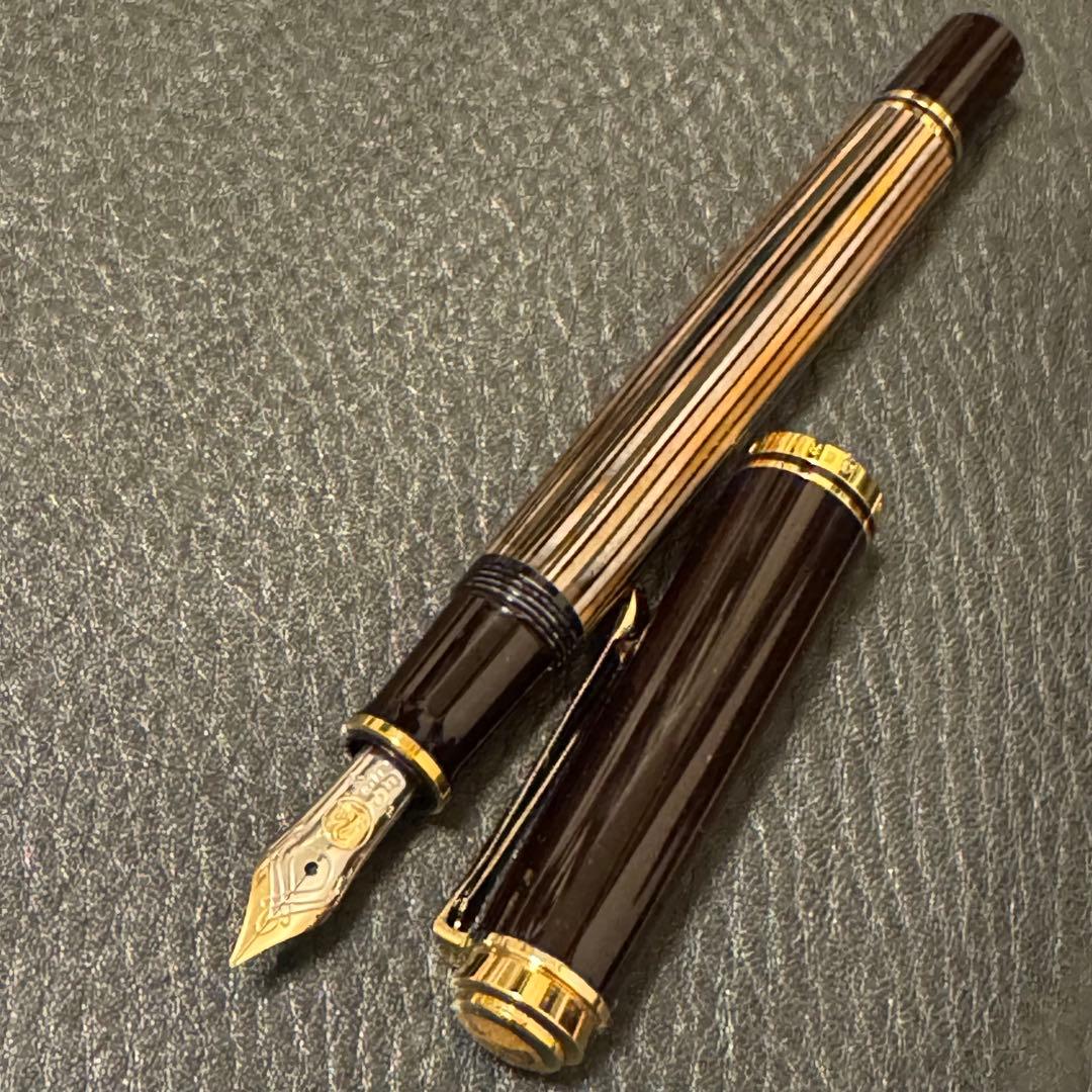 Pelikan 万年筆 茶縞　スーベレーンM400 ペリカン