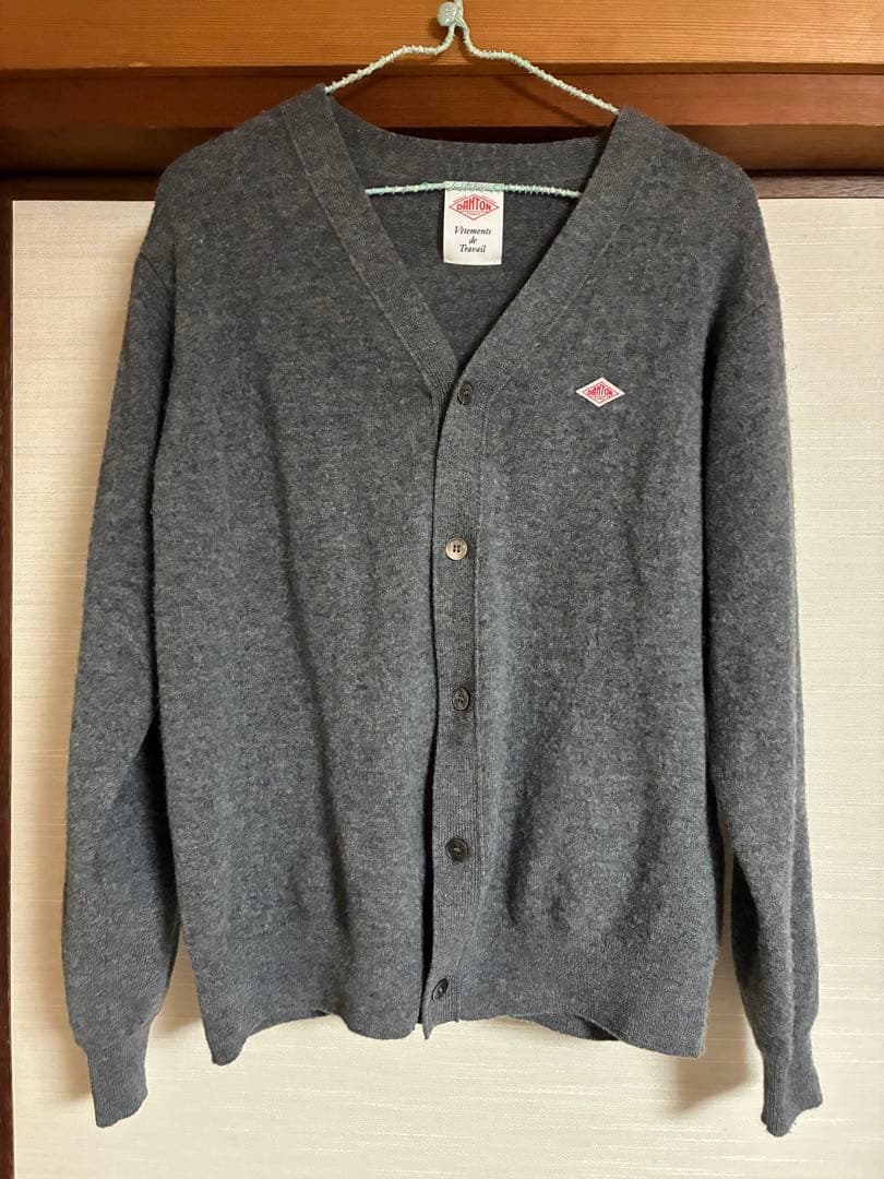 ダントン　ウールVネックカーディガン　美品　38 グレー