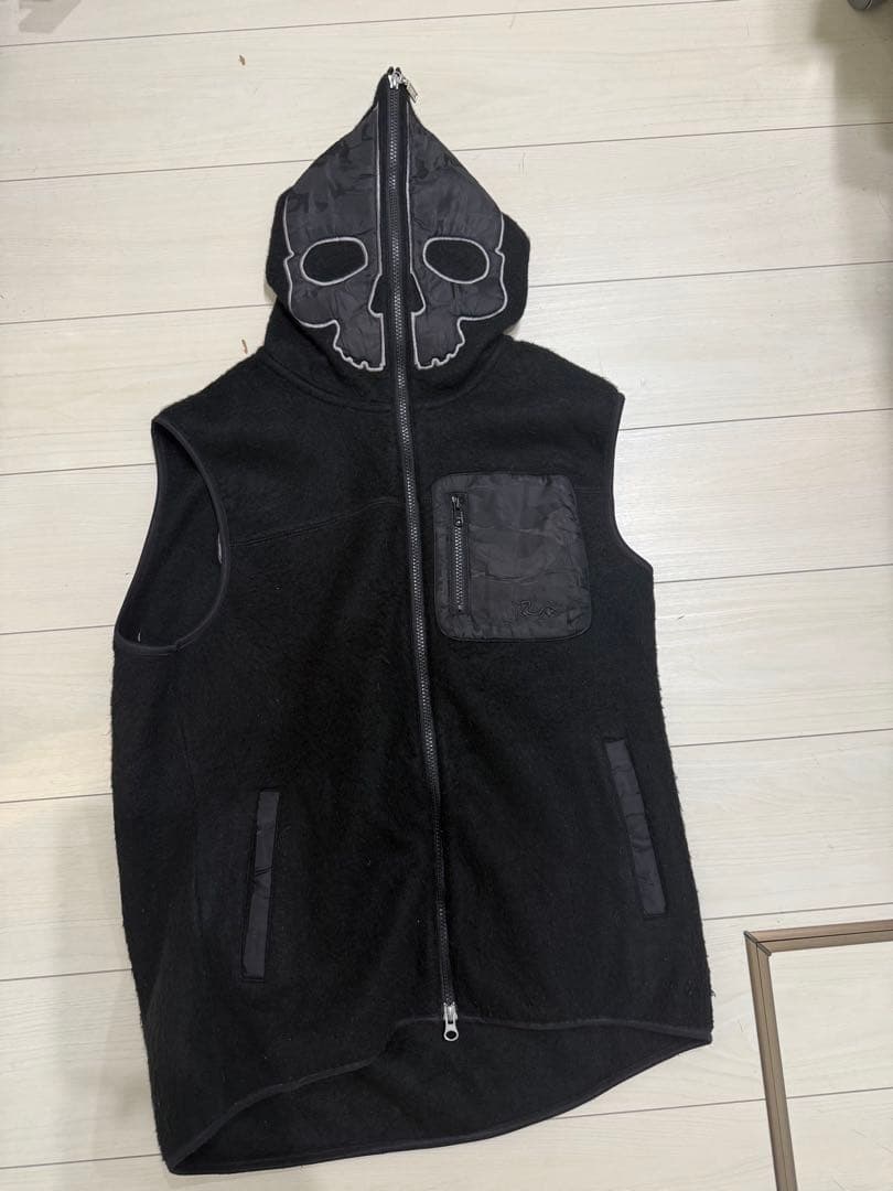 秋冬Dance With Dragon フリースベスト フード付ナイロンインナー