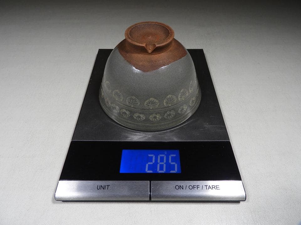 ●貴重 肥後 八代焼 高田焼 唐津焼 切高台 抹茶 茶碗 茶道具 合箱 径12㎝