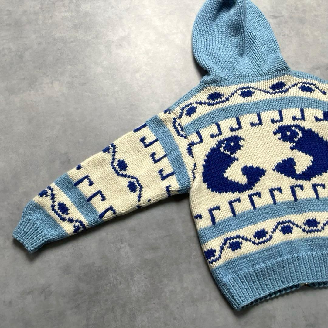 90s wool cowichan sweater “hoodie type”