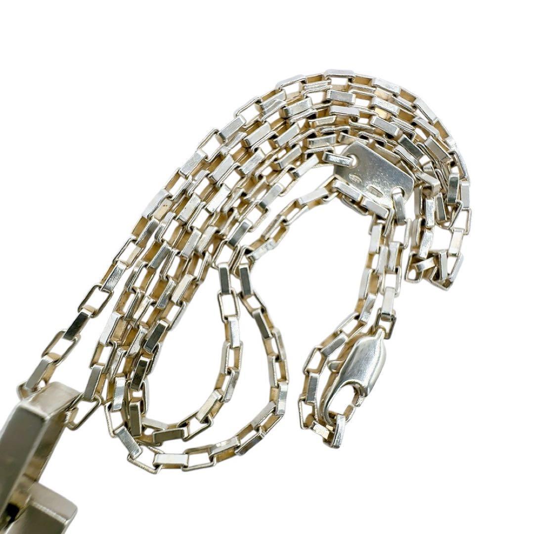 【美品】グッチ ネックレス プレート シルバー SV 925 ロゴ 刻印 箱付き