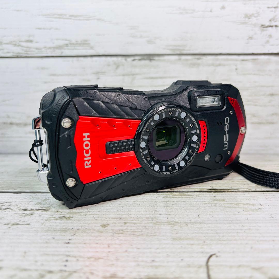 【動作良好】RICOH デジタルカメラ WG-60 レッド