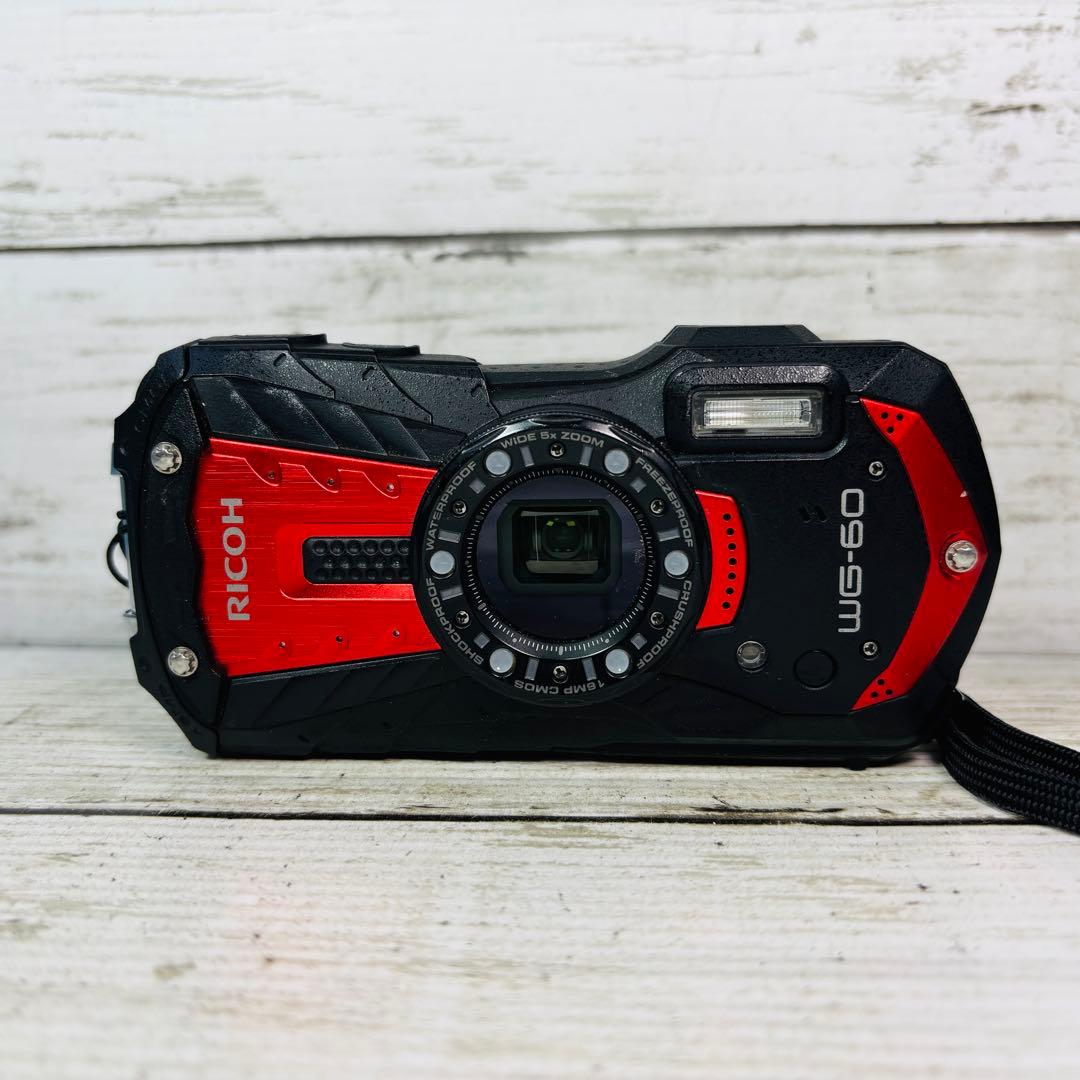 【動作良好】RICOH デジタルカメラ WG-60 レッド