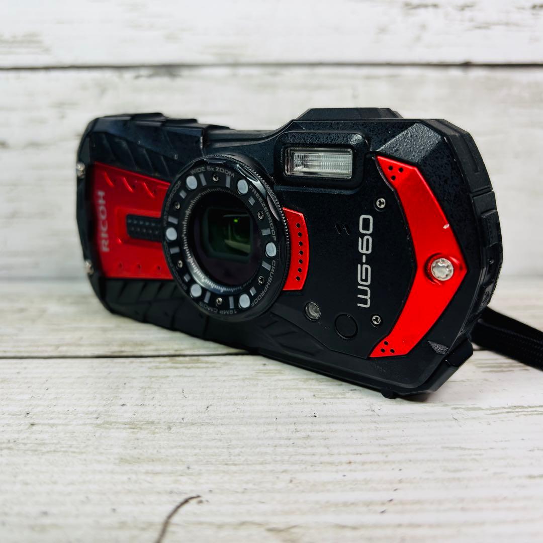 【動作良好】RICOH デジタルカメラ WG-60 レッド