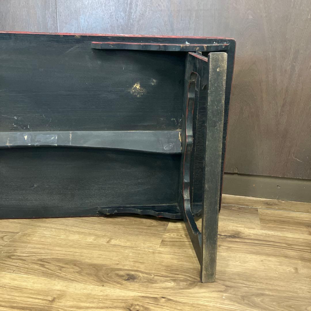 B-2 アンティーク 文机 折りたたみ 座卓 木製 経年変化 ローテーブル 家具