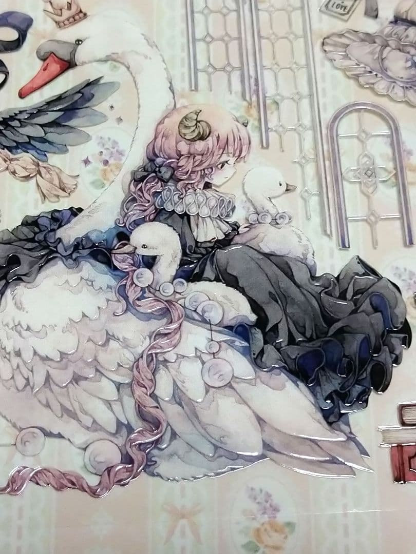 ✩再販✩J689＃天鹅记(水晶)LION切り売り海外人物マステ女の子