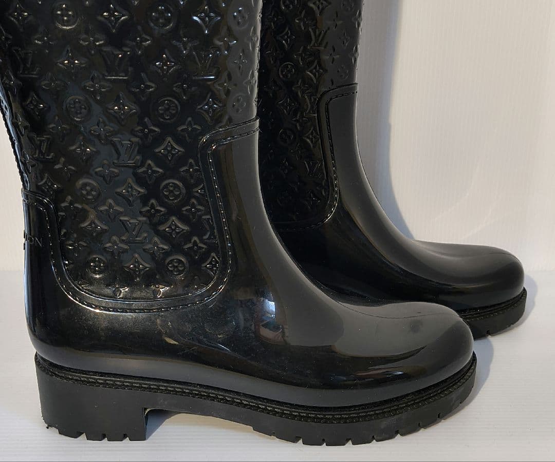 ★美品★ ルイヴィトン モノグラム レインブーツ 長靴 レディース 黒　24cm