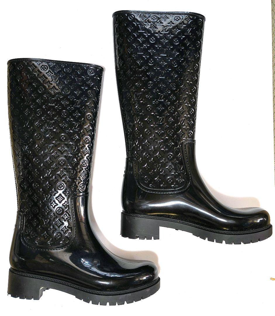 ★美品★ ルイヴィトン モノグラム レインブーツ 長靴 レディース 黒　24cm