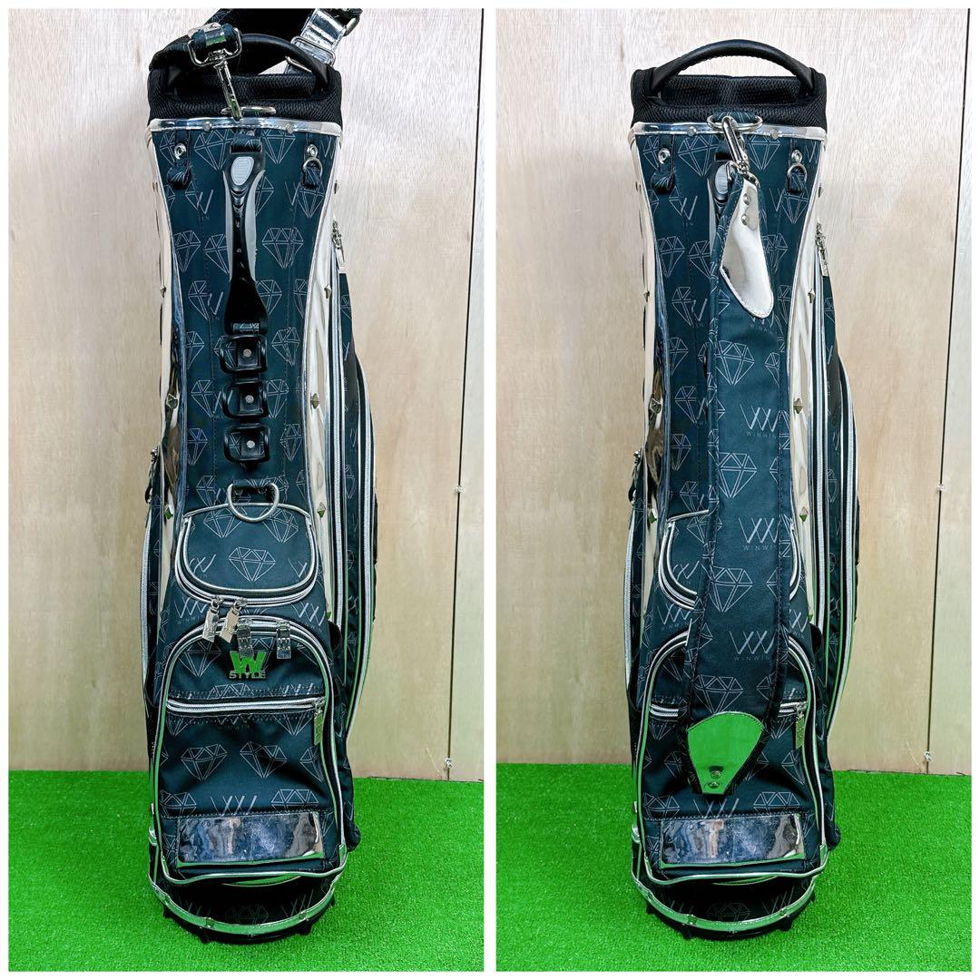 WINWIN STYLE スパンコール スタンド式 キャディバッグ スカル