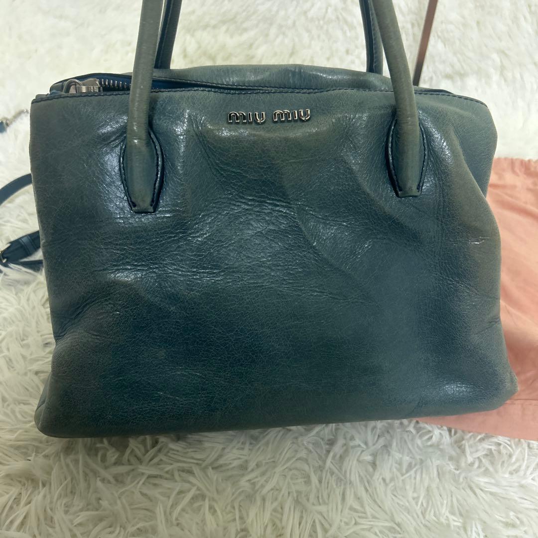 【希少カラー‼️】miumiu ハンドバッグ レザー　2way ショルダー