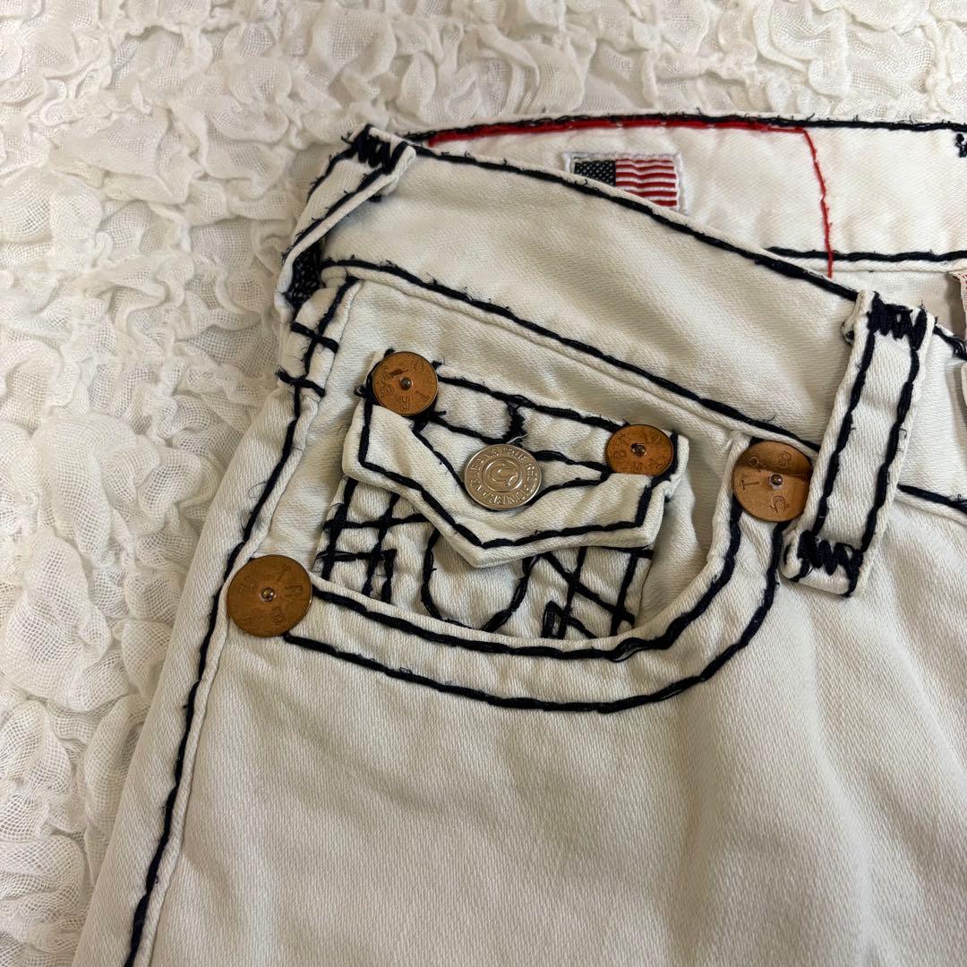 レア ホワイト true religion ricky superT デニム