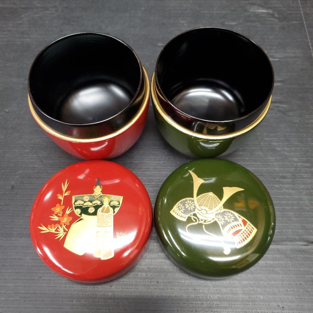 茶道具 和田寿峰 ニ節句 棗 お雛様 兜 節句 一対 165