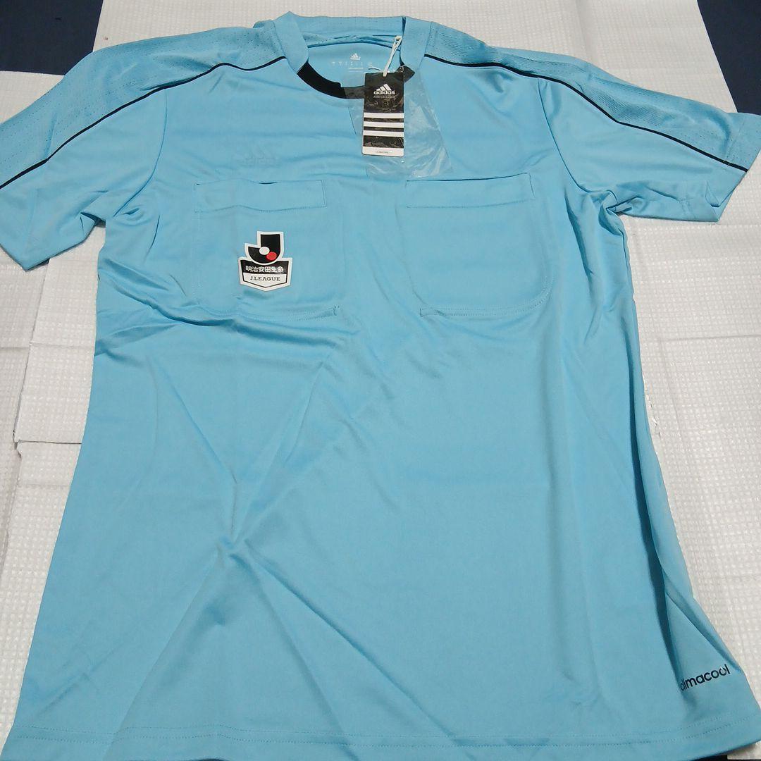 adidas ブルー/ブラック サッカーシャツ サイズO
