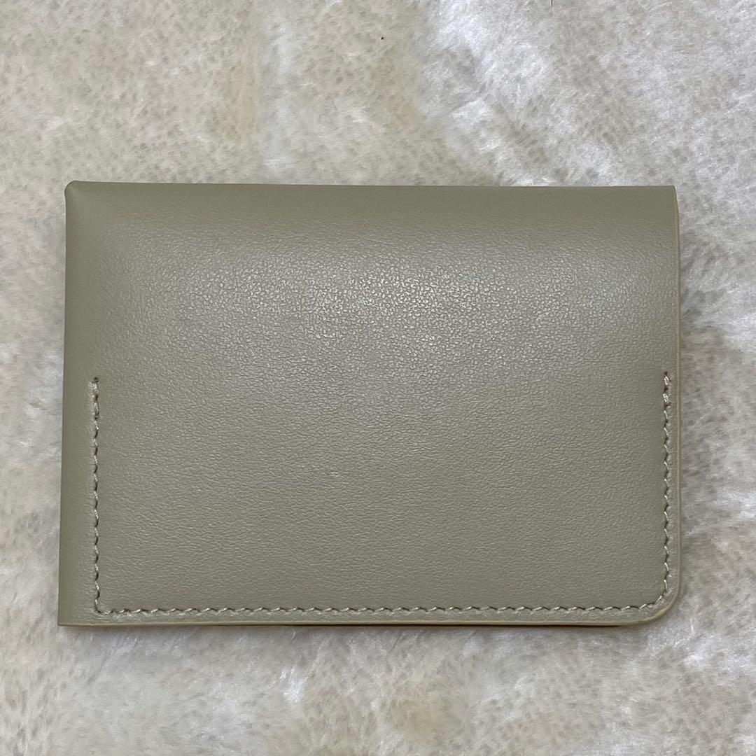 新品保管品✨ジルサンダー名刺入れカードケースロゴ型押しレザー黄緑パステルグリーン