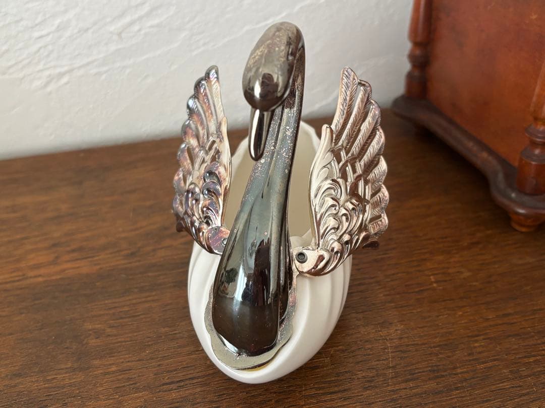 白鳥　スワン　陶器製　調味料入れ