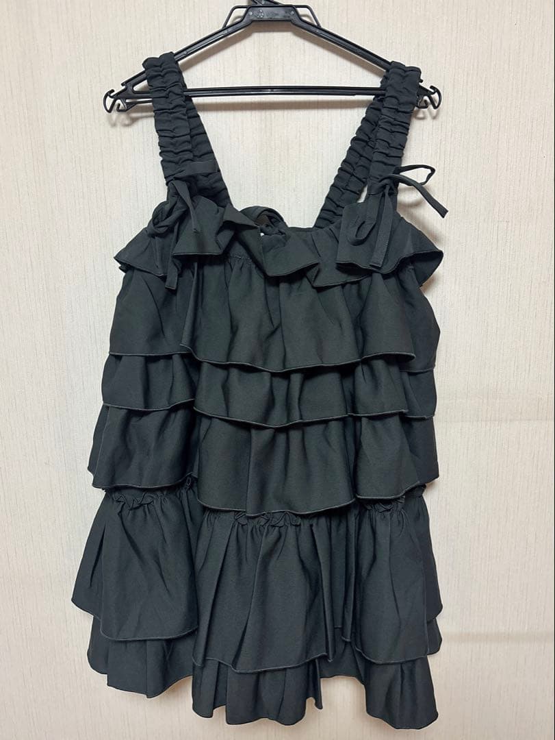 merry jenny ホイップクリームミニワンピース チャコールグレー