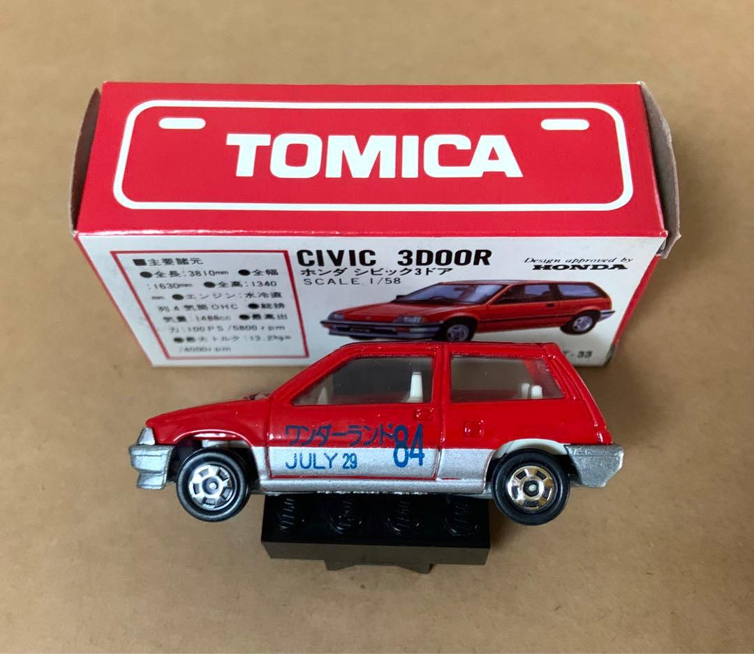 赤箱　トミカ17　アイアイアド　ホンダ シビック3ドア　日本製　ワンダーランド