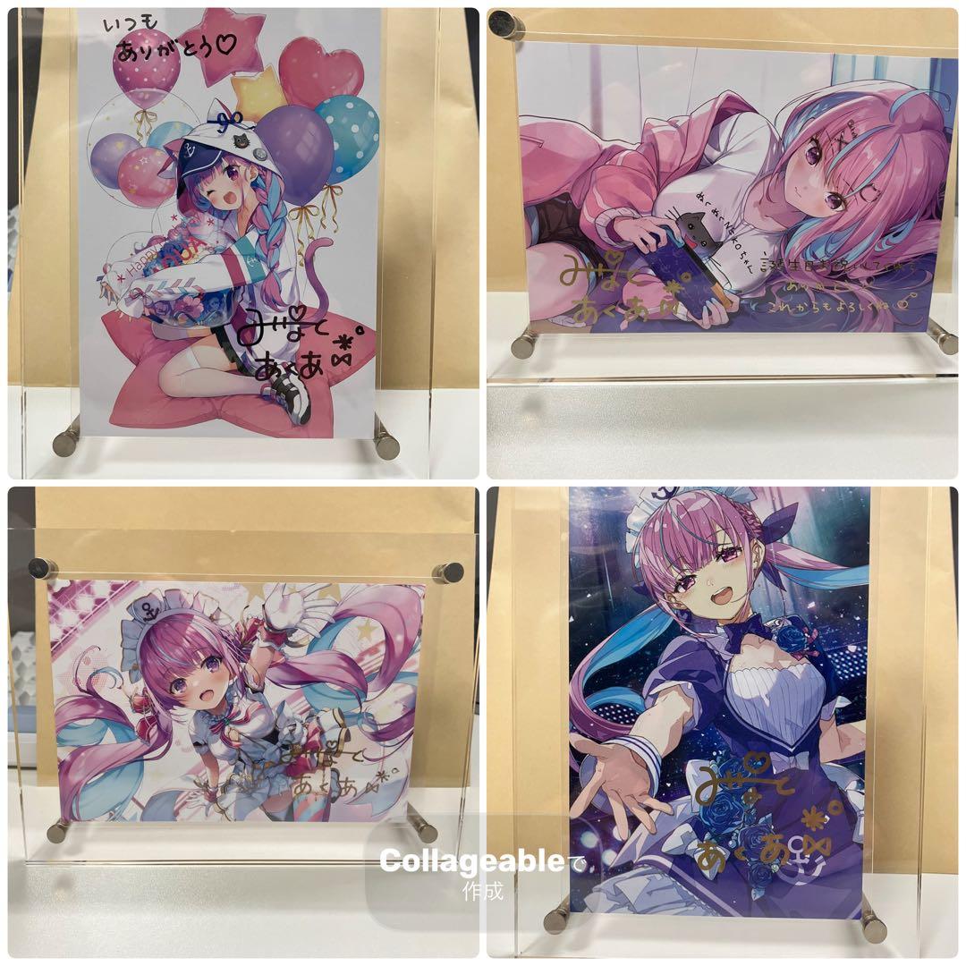 湊あくあ 直筆サイン 4点セット