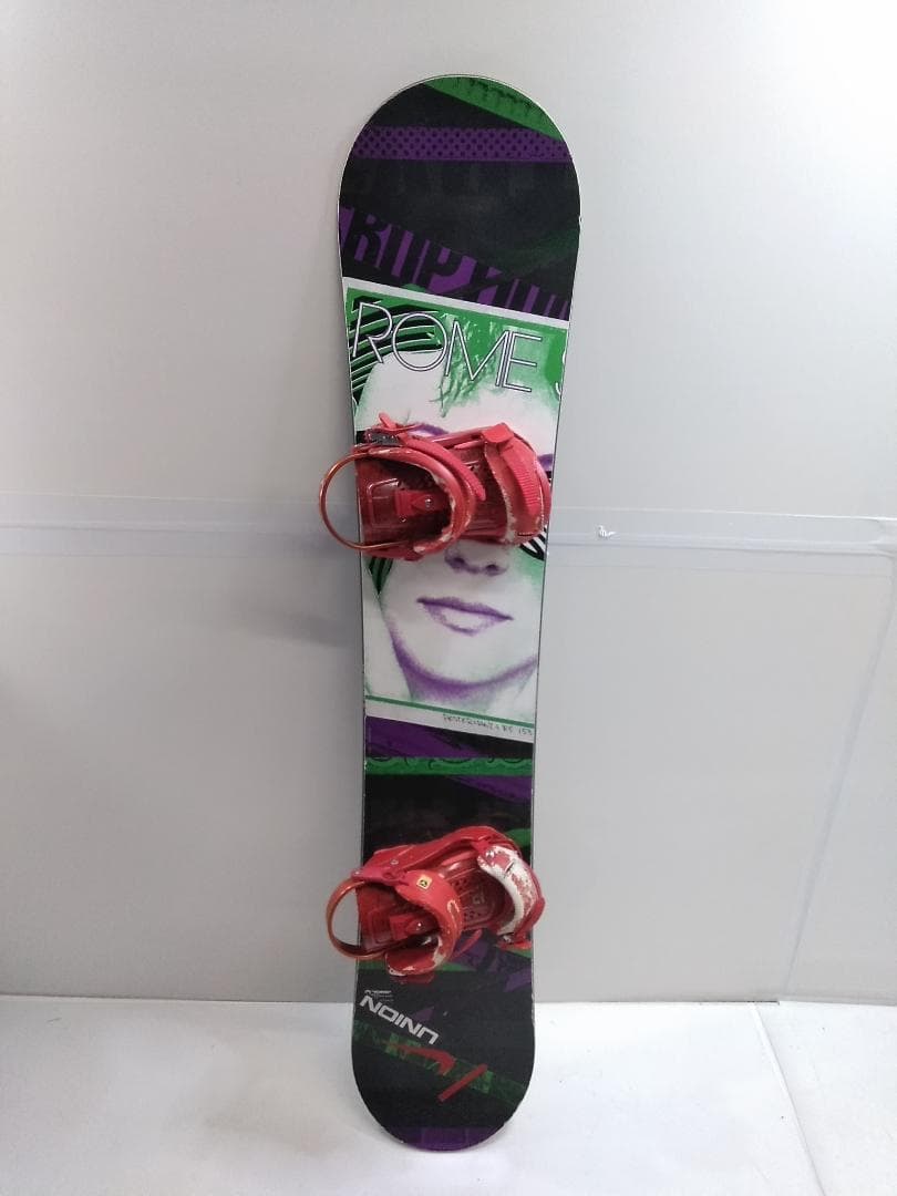 ローム ポスターマニア 155cm + ユニオン M/Lサイズ スノーボード ◇