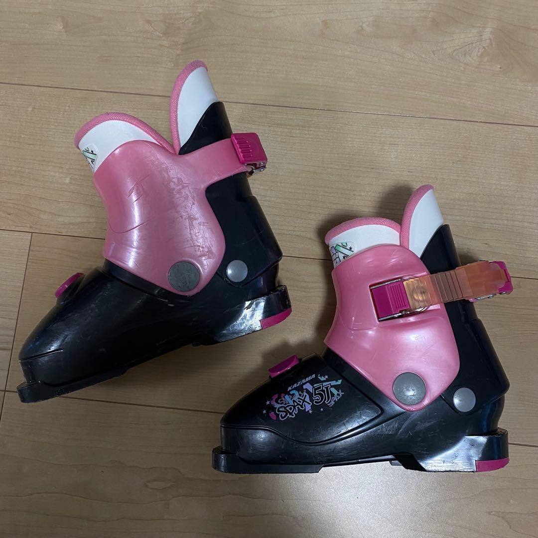 カザマ　キッズスキーセット　板107㎝　ストック 90㎝　ブーツ 19㎝　20㎝