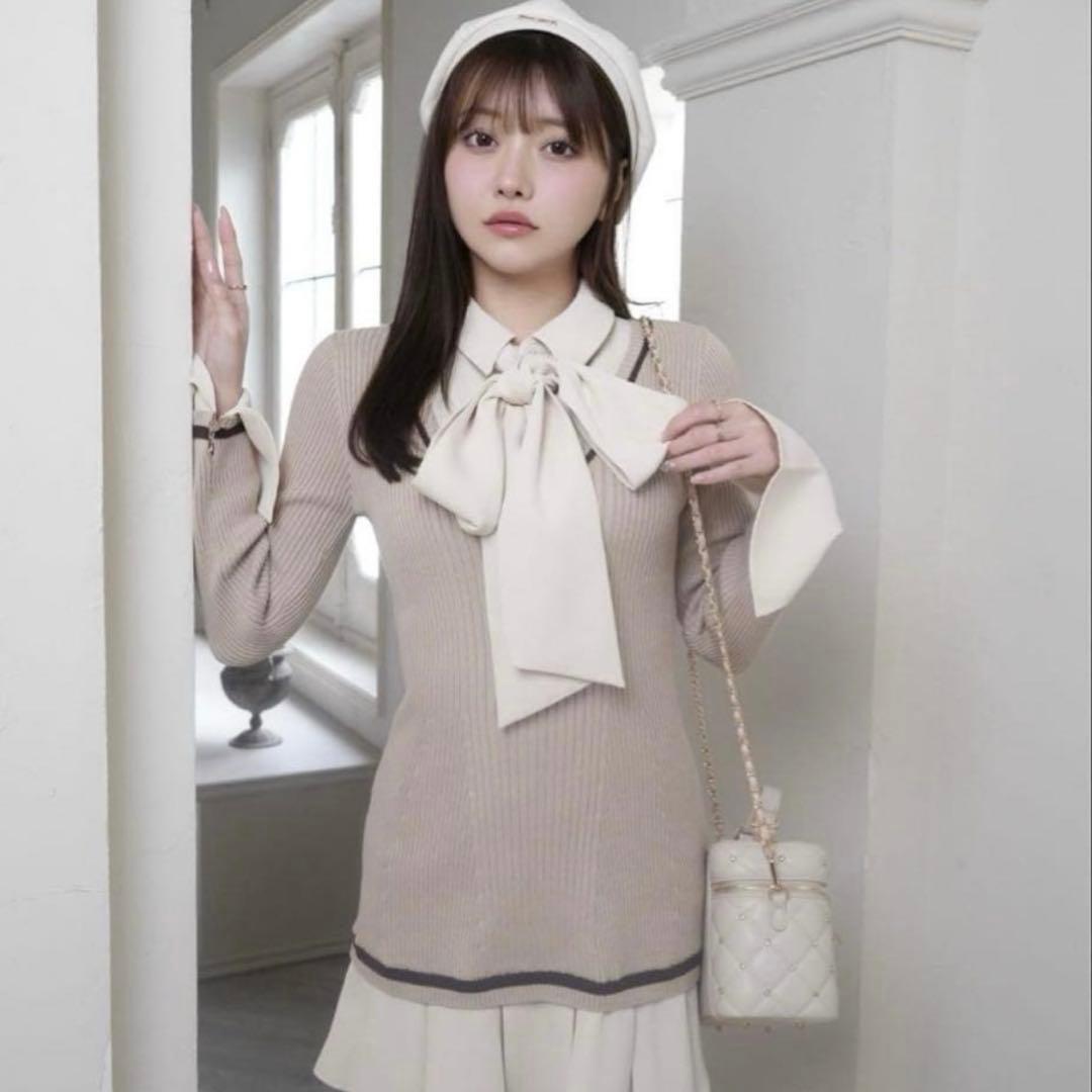 LIP SERVICE シャツドッキングプリーツワンピ