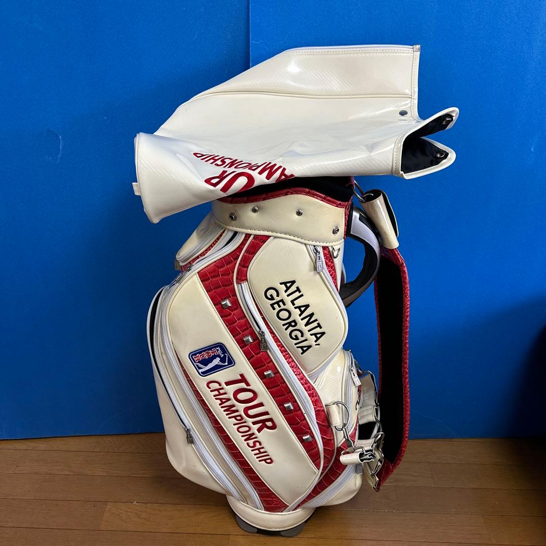 激レア モデル プロ PGATOUR 赤クロコ キャディバッグ 3点式