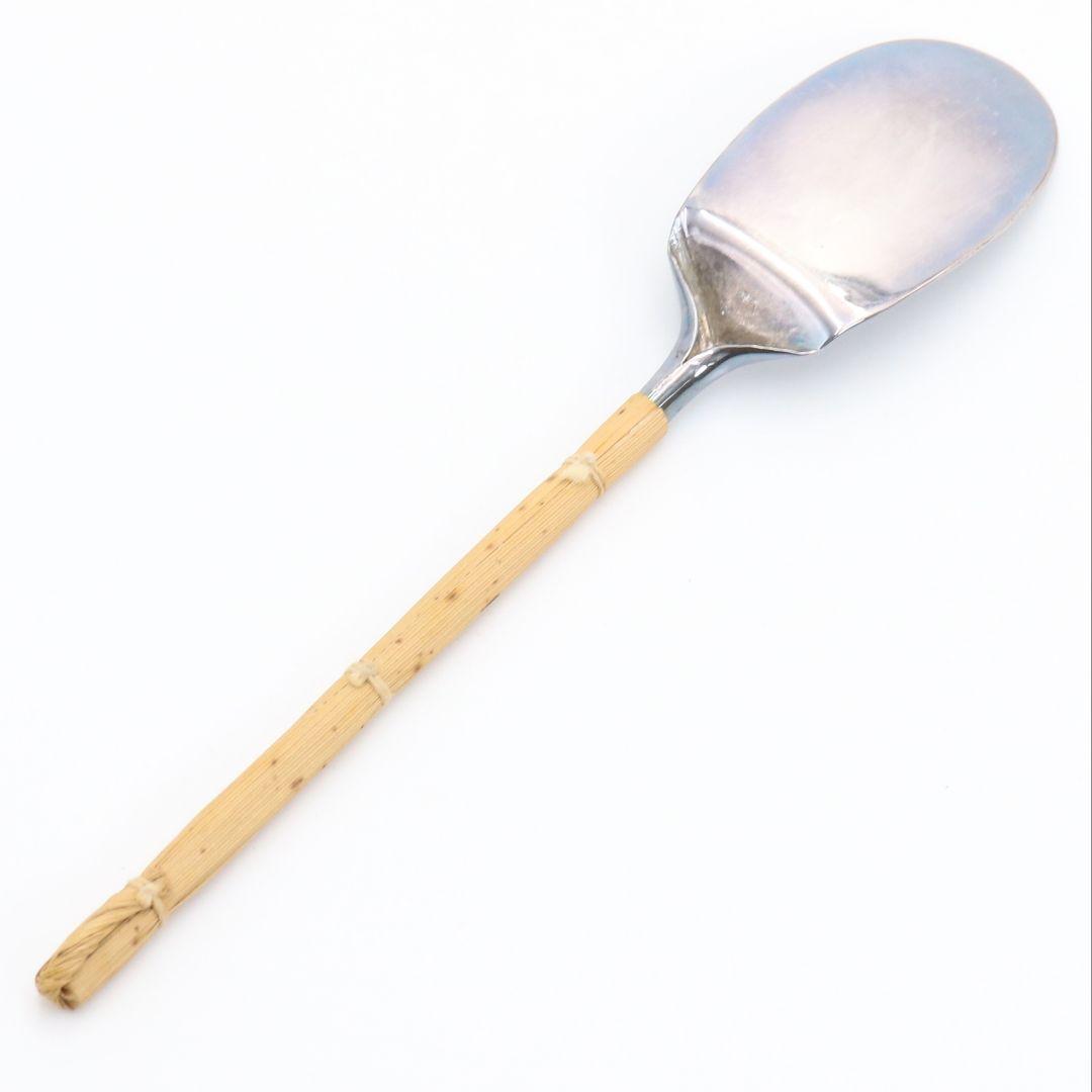 平安 浄也造 南鐐 灰匙 純銀刻印 約39g 茶道具 共箱　M961