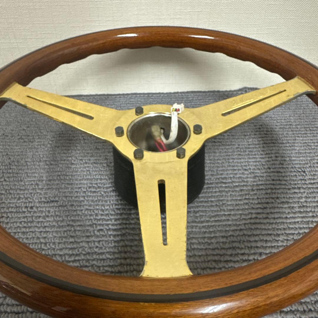 ナルディ NARDI ウッドステアリング 32.5パイ ゴールドスポーク 希少