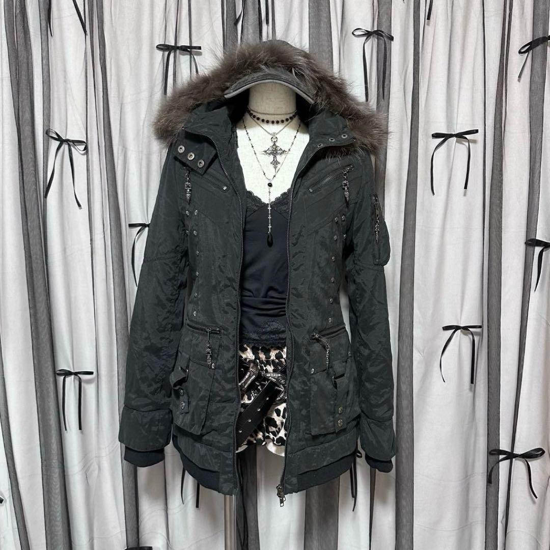 激レア【d.i.a】平成ギャルy2k　ファー付きモッズコート　グランジ　アウター