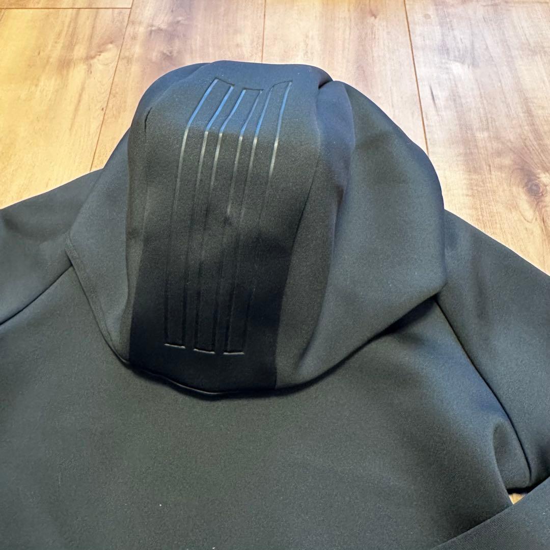 ダンボールニット セットアップ　長袖　フード　スカート　春秋　パーカー　ブラック