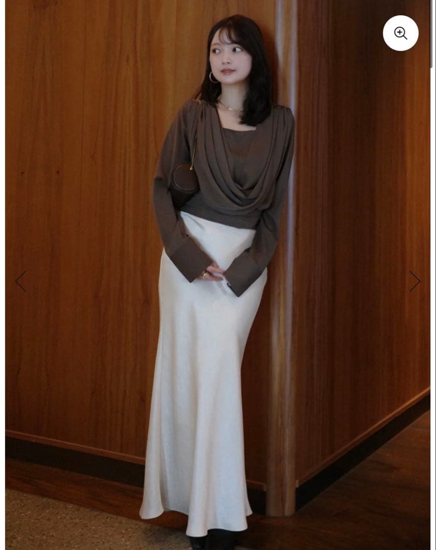 【完売品】anuans パウダーサテンドレープトップス