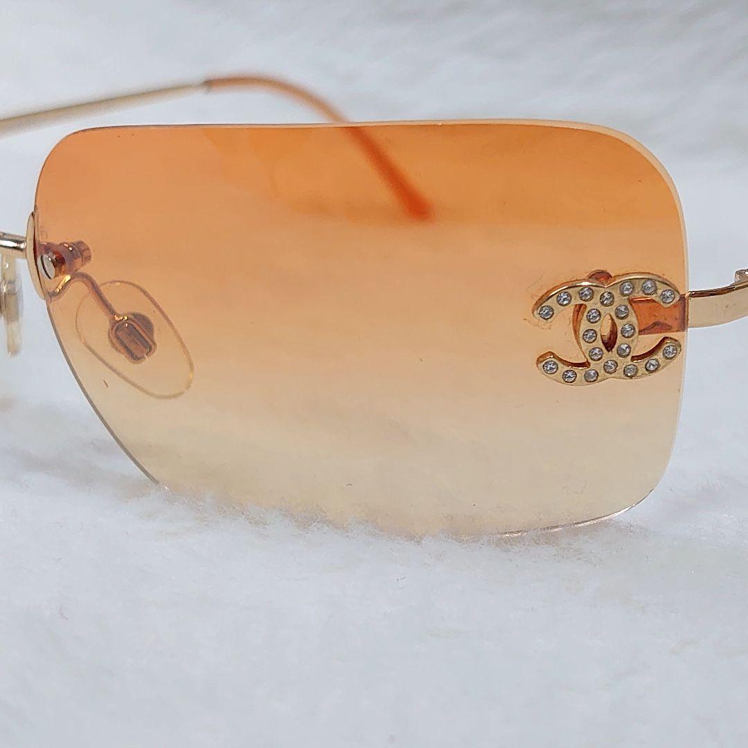 ✨美品✨CHANEL サングラス 4017-D オレンジ ココマーク リムレス