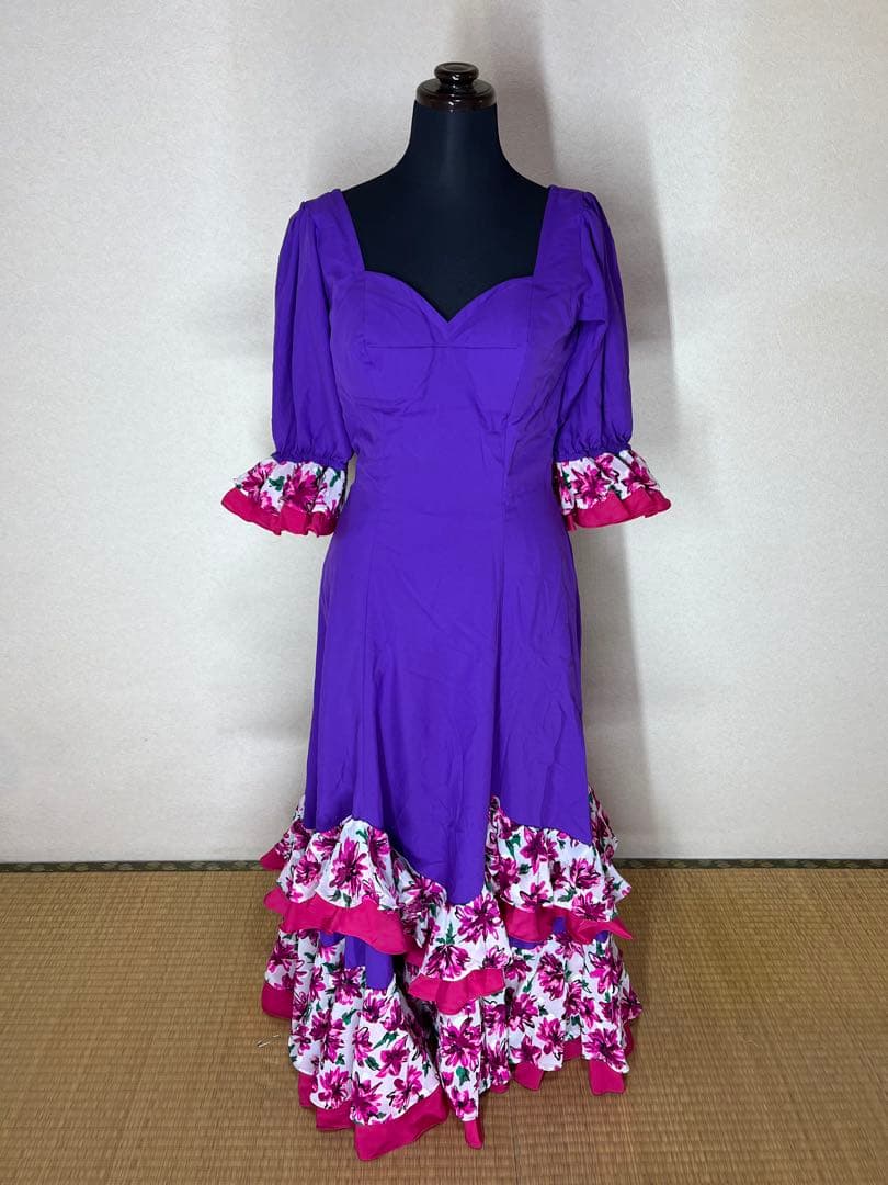 フラメンコドレス 紫色 アトリエ貴美恵