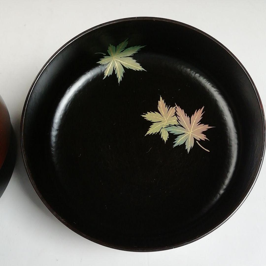 Ｗ７６　棗　『花紅葉』『一閑　雪吹棗』『新井司峰 造』　共箱　茶道具