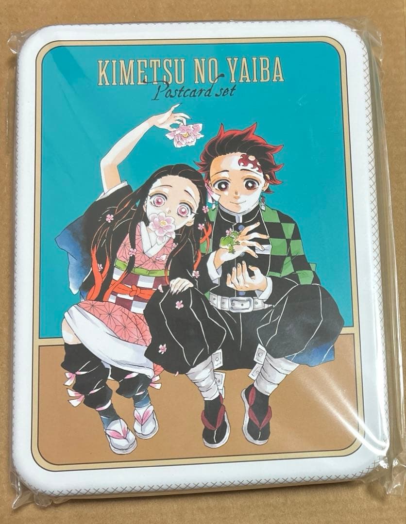 鬼滅の刃　缶入りポストカード　吾峠呼世晴展　原画　義勇　実弥　善逸　炭治郎