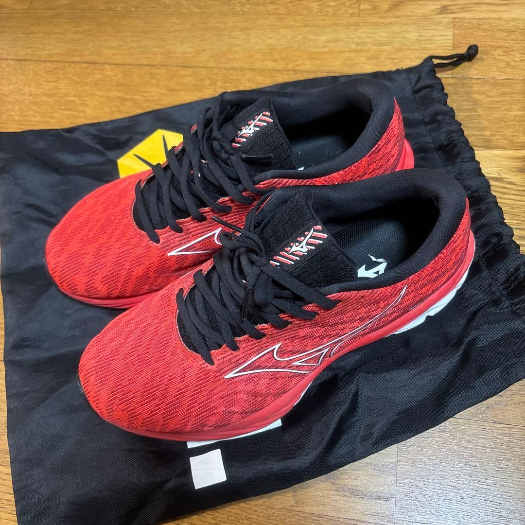 Mizuno スパイクシューズ 26.0cm レッド 収納袋付きウェーブライダー