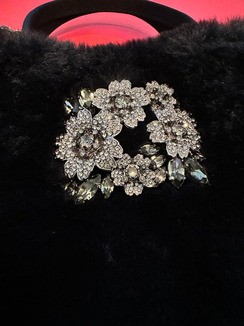 Roger Vivierドラペポケットブーケストラスダークバックルバッグマイクロ